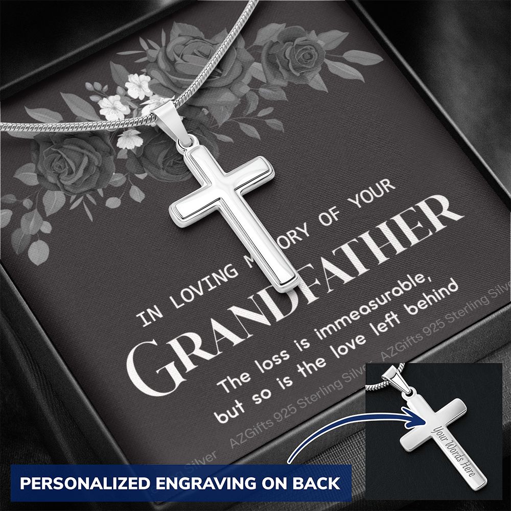 Grandfather Memorial Gift, Loss Of Grandfather, Loss Grandfather, Loss Of A Family Member, Memorial Gift For Loss Of, Grandpa Memorial Keepsake Jewelry, Necklace for Women Personalized Cross Necklace