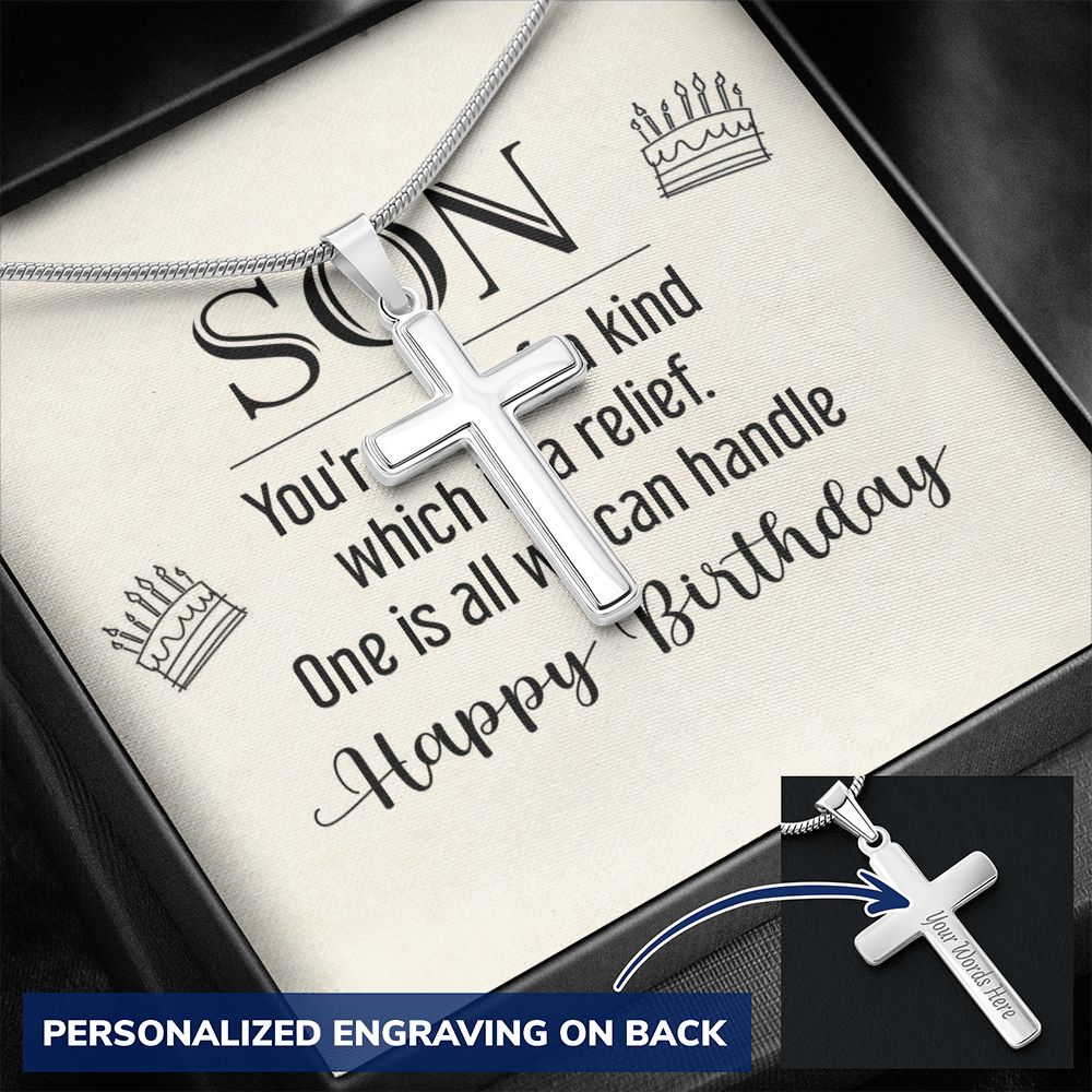 To My Son Necklace From Mom, Son Gifts From Mom and Dad, Mother and Son Necklace, Birthday Gift For My Son Graduation Christmas Faith Cross Necklace Present718 Personalized Cross Necklace