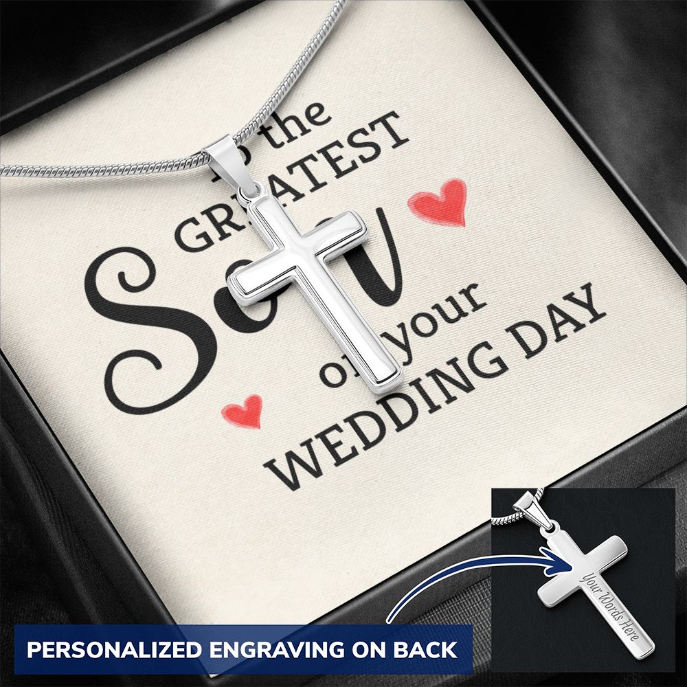 To My Son Necklace From Mom, Son Gifts From Mom and Dad, Mother and Son Necklace, Birthday Gift For My Son Graduation Christmas Faith Cross Necklace Present12 Personalized Cross Necklace