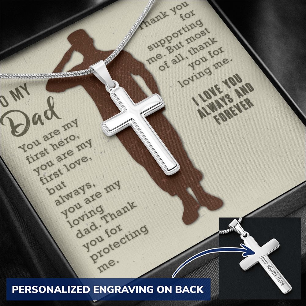 Sterling Silver Cross Necklace Gifts for Men, Cross Necklace for Men Religious Gifts for Men Baptism Gifts Anniversary Valentines Day Gifts for Him Fathers Day Christmas Gifts for Dad Son Boyfriend
