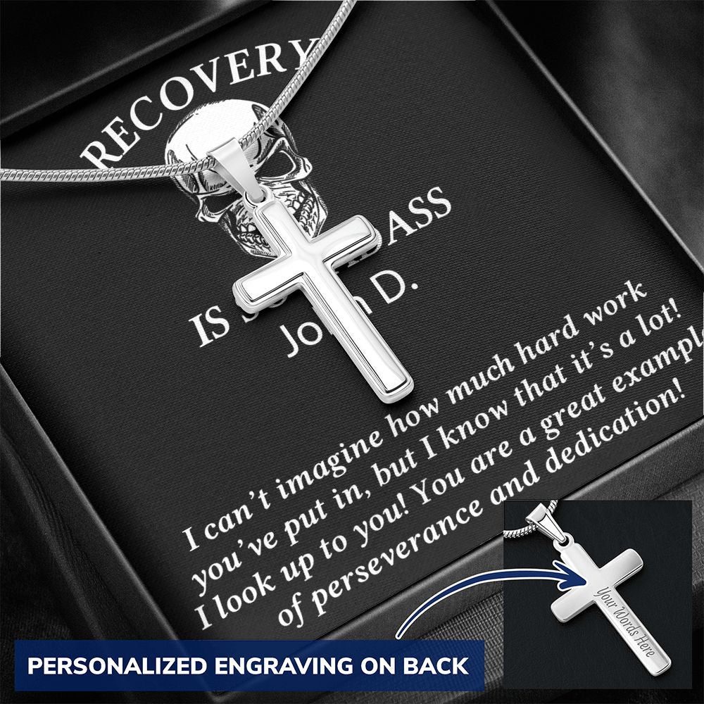 Cross Necklace for Men Black Silver Gold Stainless Steel Christian Bible Verse Jewelry Birthday Graduation Fathers Day Valentine's Day Christmas Gifts for Men Son Husband Boyfriend Dad Friends Personalized Cross Necklace