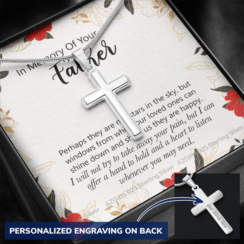 In Memory Of Your Father Gift, Sympathy Gift Loss Of Father, Bereavement Gift Box, Bereavement Gift, Sympathy Gift Box, Sympathy Gift Personalized Cross Necklace