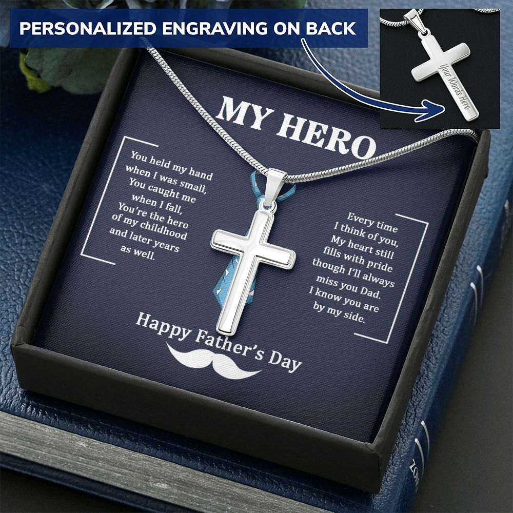 Sterling Silver Cross Necklace Gifts for Men, Cross Necklace for Men Religious Gifts for Men Baptism Gifts Anniversary Valentines Day Gifts for Him Fathers Day Christmas Gifts for Dad Son Boyfriend