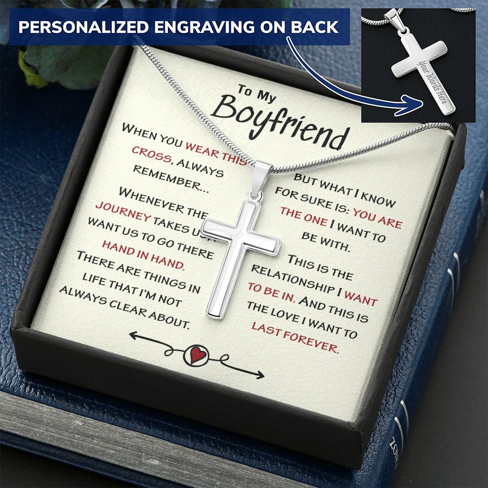To My Boyfriend Cross Necklace Gift From Girlfriend Jewelry With Message card 174803881308 To My Boyfriend Cross Necklace Gift From Girlfriend Boyfriend Gift Chain Necklace Promise Necklace for Boyfriend Boyfriend Christmas Jewelry
