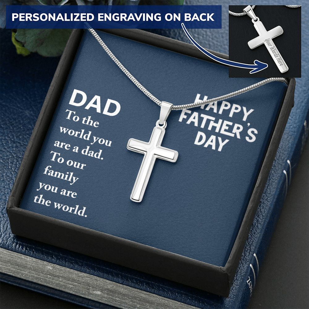 Sterling Silver Cross Necklace Gifts for Men, Cross Necklace for Men Religious Gifts for Men Baptism Gifts Anniversary Valentines Day Gifts for Him Fathers Day Christmas Gifts for Dad Son Boyfriend Personalized Cross Necklace