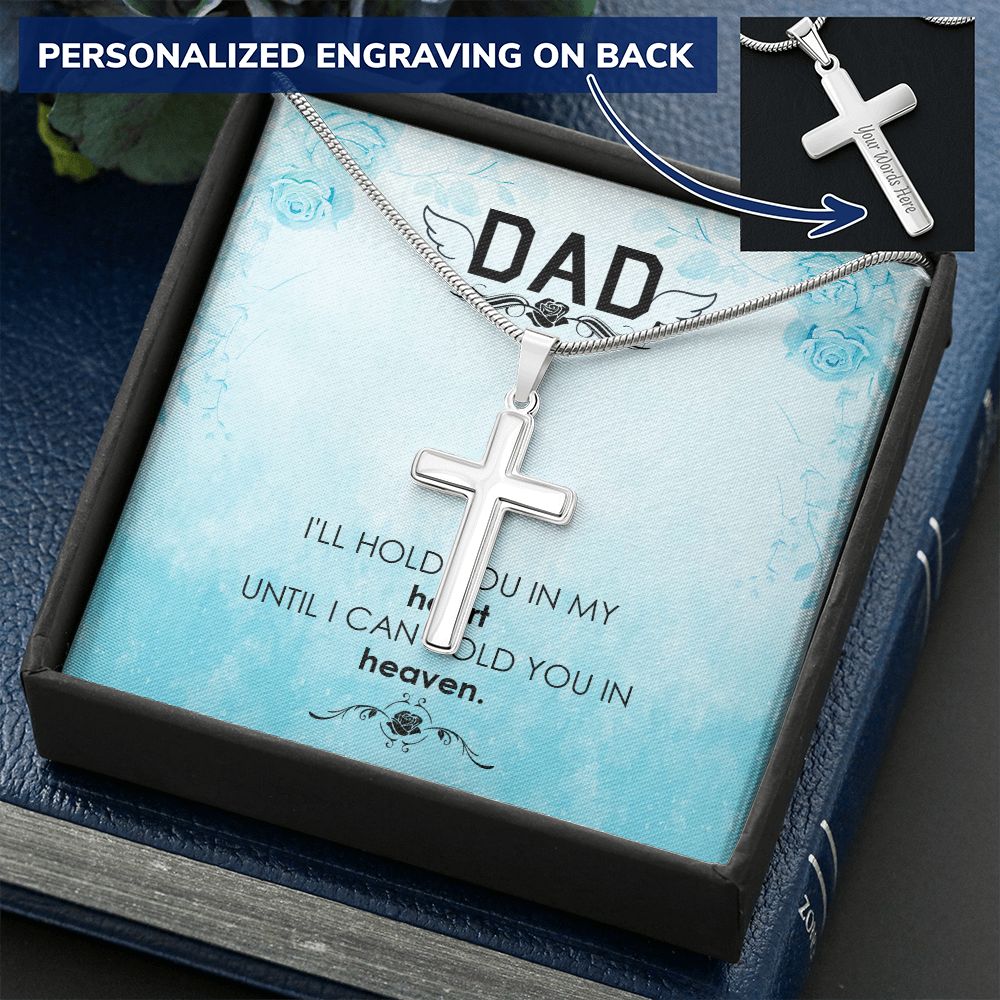 To My Dad Wings Necklace Pendant Gift From Daughter Or Son Necklace I'll Hold You Happy Father's Day, To Dad Father In Law Gifts On Birthday Anniversary