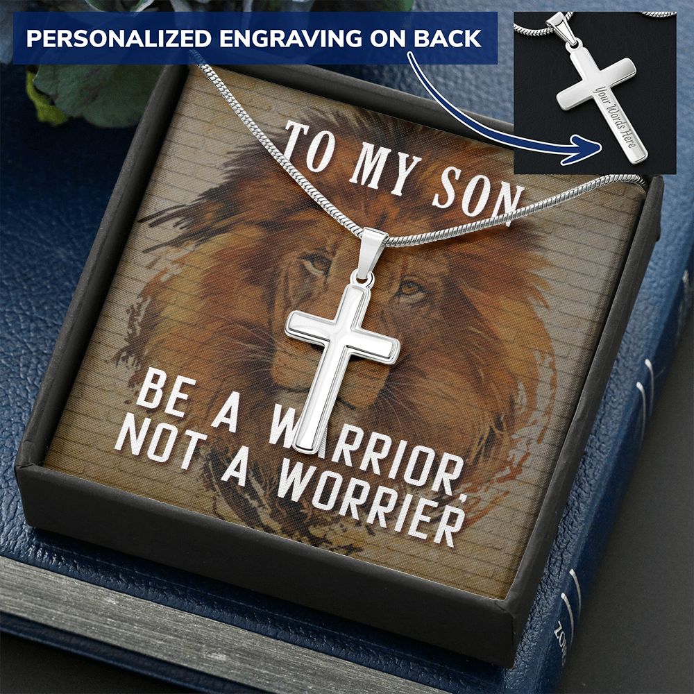 To My Son Necklace From Mom, Son Gifts From Mom and Dad, Mother and Son Necklace, Birthday Gift For My Son Graduation Christmas Faith Cross Necklace Present3 Personalized Cross Necklace