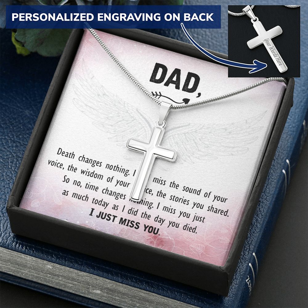 To My Dad Angel Necklace Pendant Gift From Daughter Or Son Necklace Death Changes Nothing Happy Father's Day, To Dad Father In Law Gifts On Birthday Anniversary