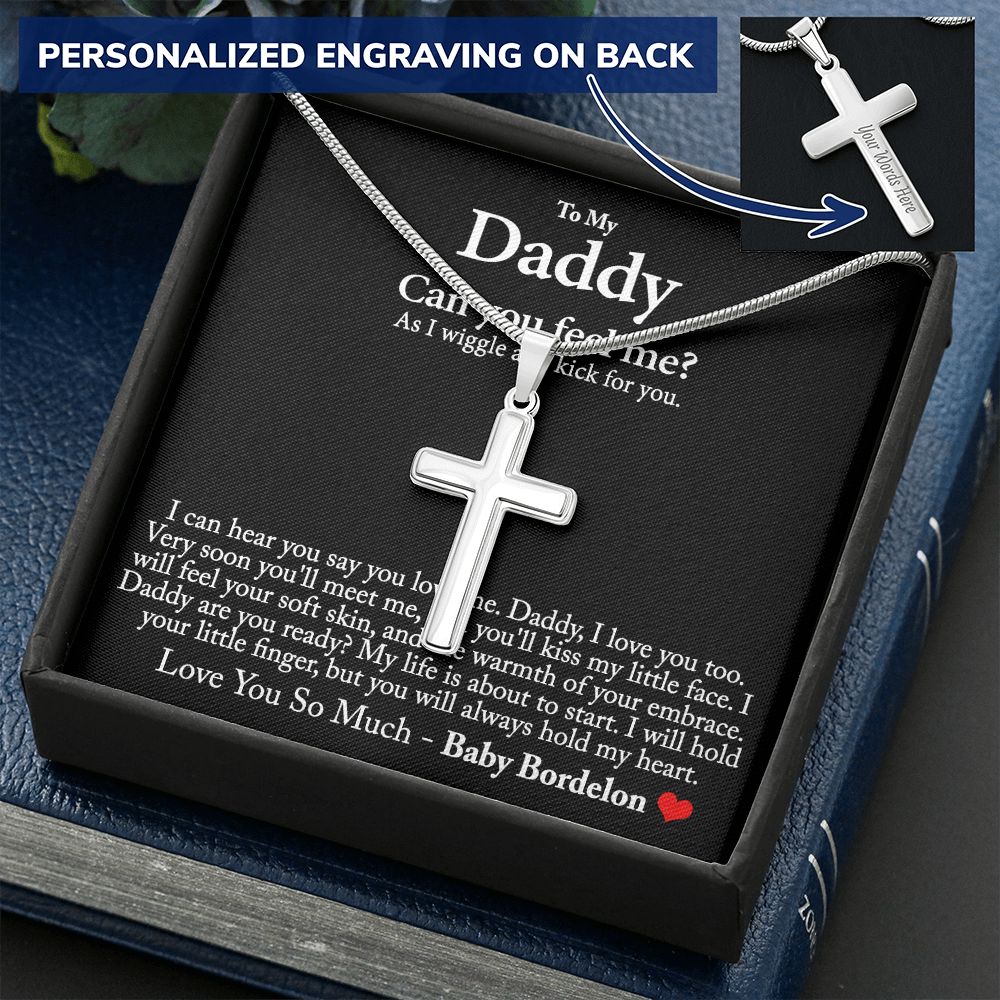 Daddy Cross Pendant, To My Dad Cross Necklace From Daughter, Jewelry Gift For Men, Father And Daughter Cross Necklace I Love You Daddy Necklace Gift For Dad, Father's Day Cross Necklace For Dad Personalized Cross Necklace 2222