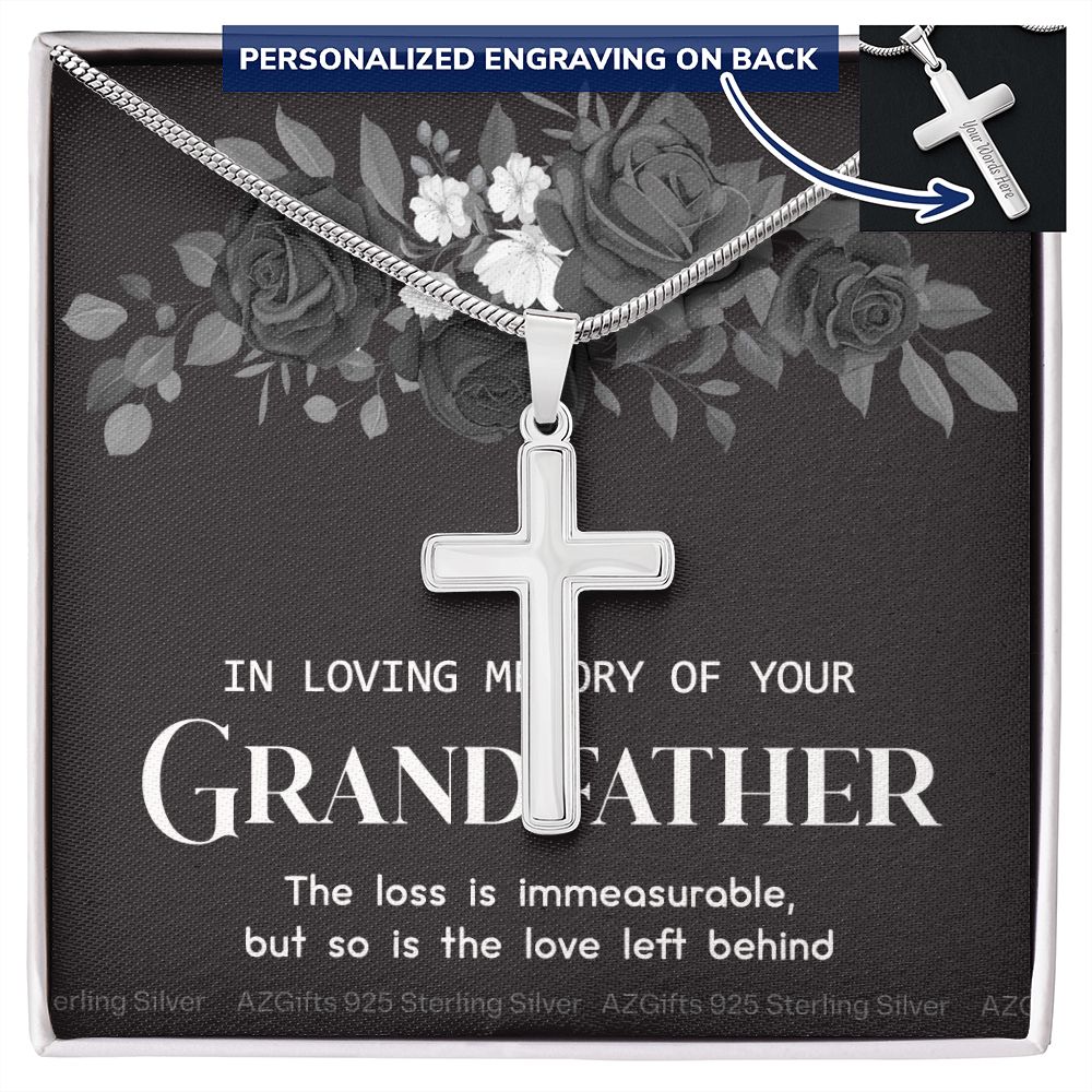 Grandfather Memorial Gift, Loss Of Grandfather, Loss Grandfather, Loss Of A Family Member, Memorial Gift For Loss Of, Grandpa Memorial Keepsake Jewelry, Necklace for Women Personalized Cross Necklace