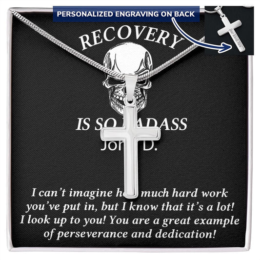 Cross Necklace for Men Black Silver Gold Stainless Steel Christian Bible Verse Jewelry Birthday Graduation Fathers Day Valentine's Day Christmas Gifts for Men Son Husband Boyfriend Dad Friends Personalized Cross Necklace