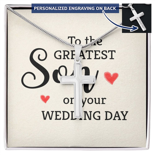 To My Son Necklace From Mom, Son Gifts From Mom and Dad, Mother and Son Necklace, Birthday Gift For My Son Graduation Christmas Faith Cross Necklace Present12 Personalized Cross Necklace