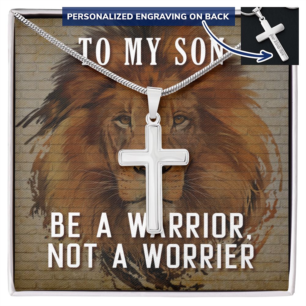 To My Son Necklace From Mom, Son Gifts From Mom and Dad, Mother and Son Necklace, Birthday Gift For My Son Graduation Christmas Faith Cross Necklace Present3 Personalized Cross Necklace