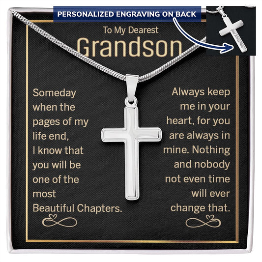 To My Grandson Gift for Grandson Best Birthday Gift Cross Necklace for Grandson 175220747956