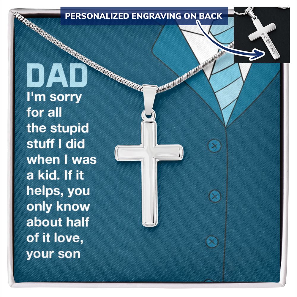 Sterling Silver Cross Necklace Gifts for Men, Cross Necklace for Men Religious Gifts for Men Baptism Gifts Anniversary Valentines Day Gifts for Him Fathers Day Christmas Gifts for Dad Son Boyfriend