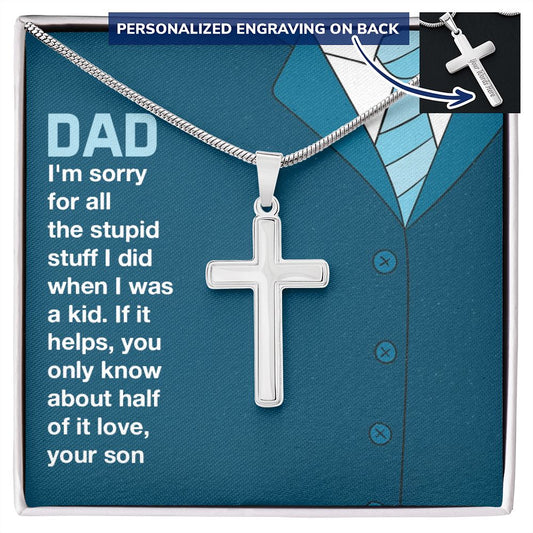 Sterling Silver Cross Necklace Gifts for Men, Cross Necklace for Men Religious Gifts for Men Baptism Gifts Anniversary Valentines Day Gifts for Him Fathers Day Christmas Gifts for Dad Son Boyfriend