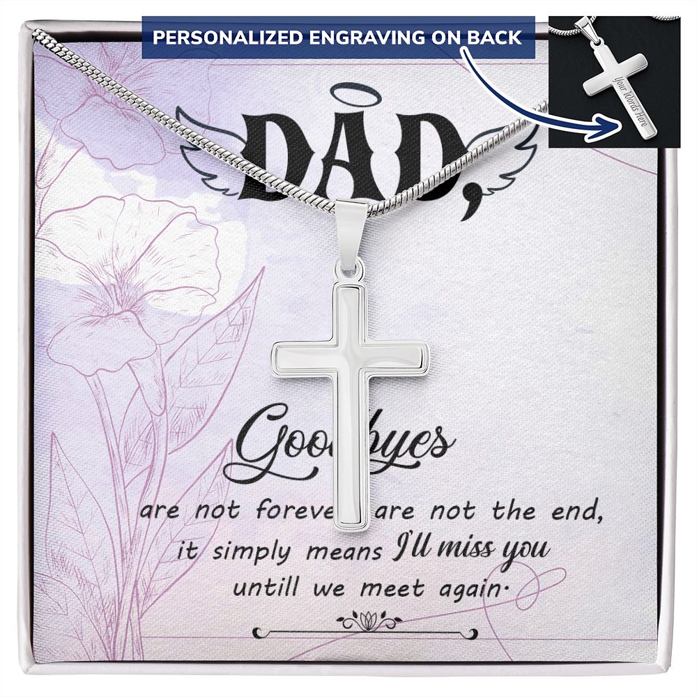 To My Dad Angel Necklace Pendant Gift From Daughter Or Son Necklace Goodbye are Not forever dad Happy Father's Day, To Dad Father In Law Gifts On Birthday Anniversary