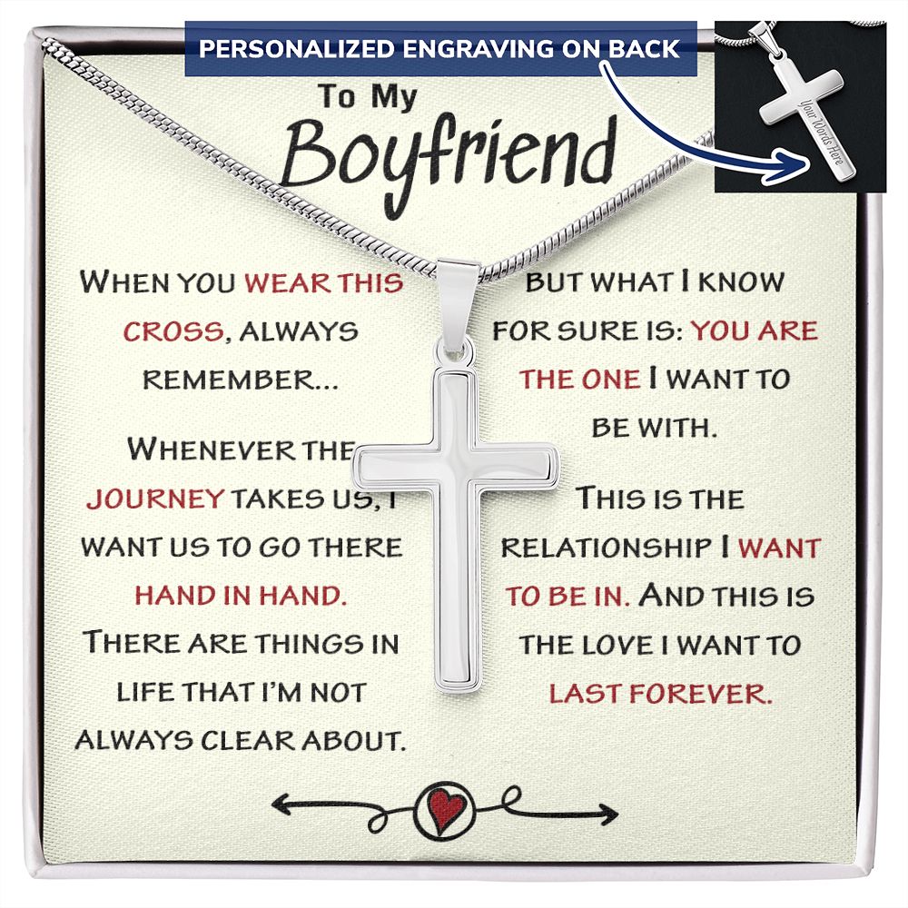 To My Boyfriend Cross Necklace Gift From Girlfriend Jewelry With Message card 174803881308 To My Boyfriend Cross Necklace Gift From Girlfriend Boyfriend Gift Chain Necklace Promise Necklace for Boyfriend Boyfriend Christmas Jewelry