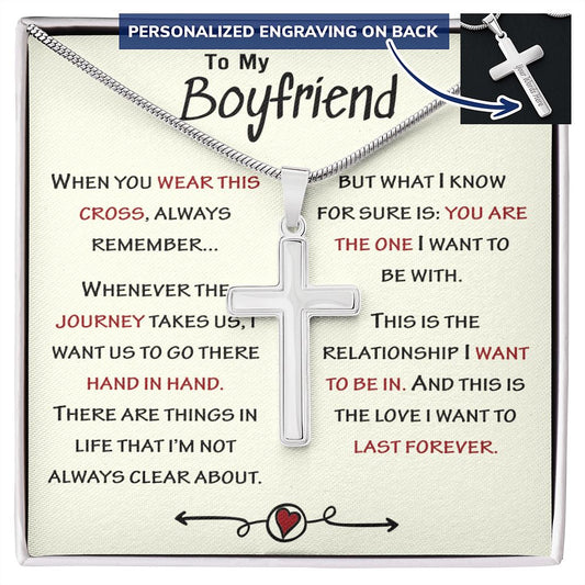 To My Boyfriend Cross Necklace Gift From Girlfriend Jewelry With Message card 174803881308 To My Boyfriend Cross Necklace Gift From Girlfriend Boyfriend Gift Chain Necklace Promise Necklace for Boyfriend Boyfriend Christmas Jewelry