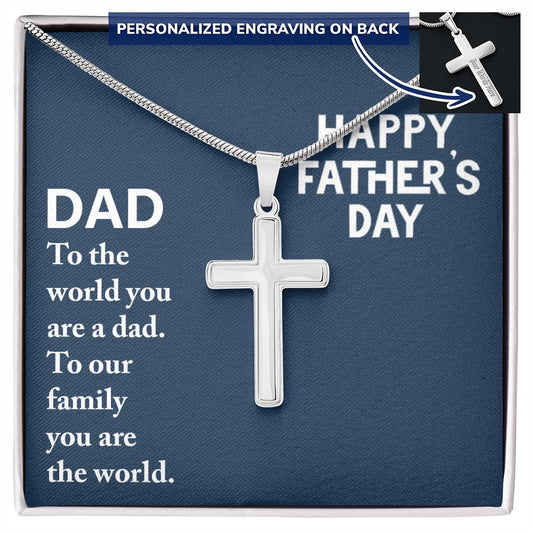 Sterling Silver Cross Necklace Gifts for Men, Cross Necklace for Men Religious Gifts for Men Baptism Gifts Anniversary Valentines Day Gifts for Him Fathers Day Christmas Gifts for Dad Son Boyfriend Personalized Cross Necklace