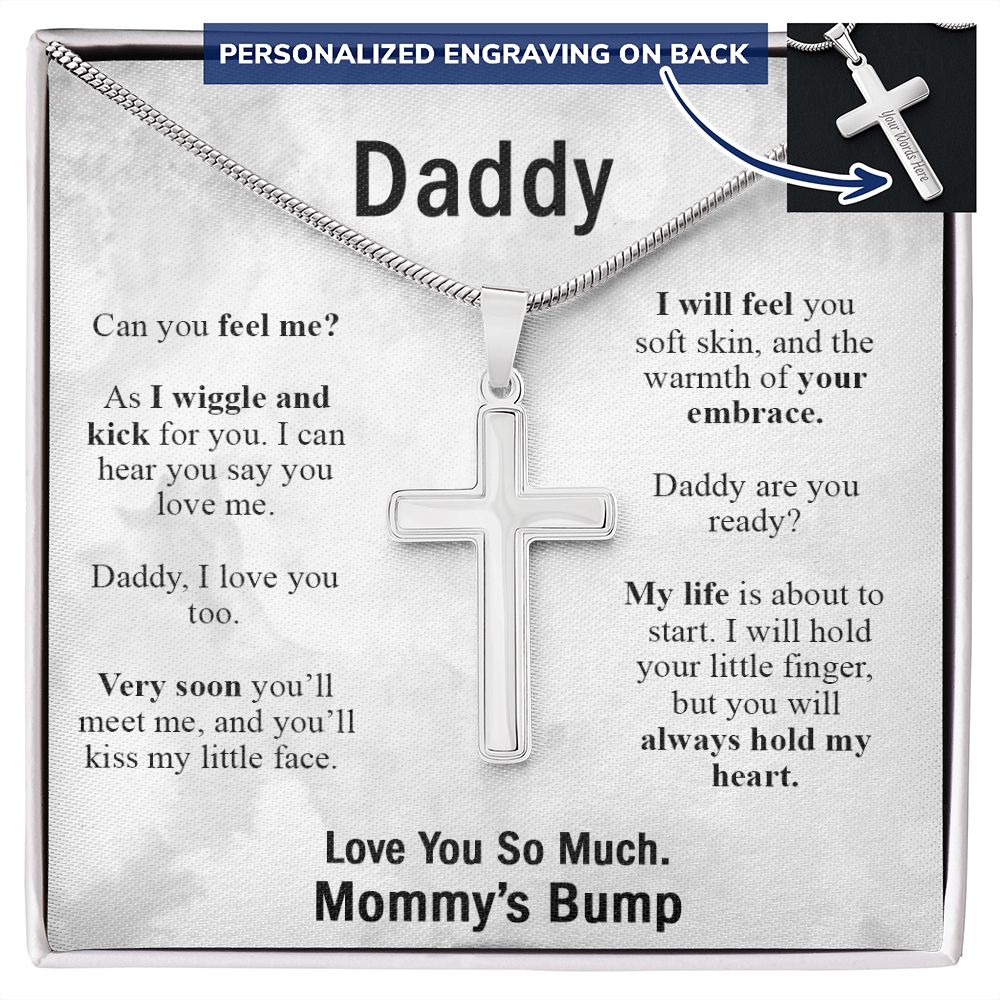 Jewelry For Mens - To My Daddy Cross Necklace Gifts On Fathers Day Jewelry from Son Daughter To Daddy Gift of You Stainless Steel Christmas Gift Birthday Present Box and Message Card Personalized Cross Necklace