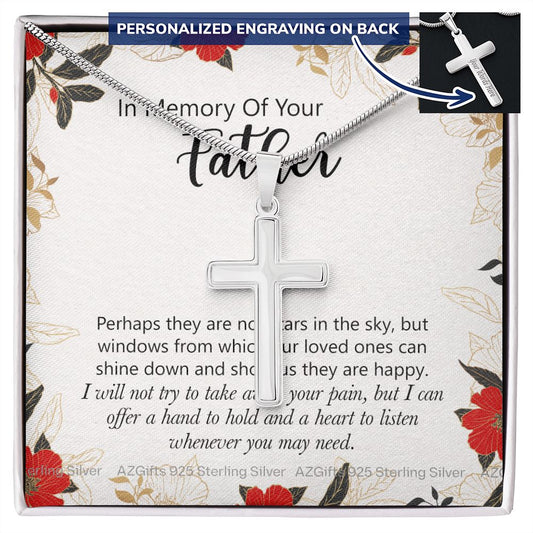 In Memory Of Your Father Gift, Sympathy Gift Loss Of Father, Bereavement Gift Box, Bereavement Gift, Sympathy Gift Box, Sympathy Gift Personalized Cross Necklace