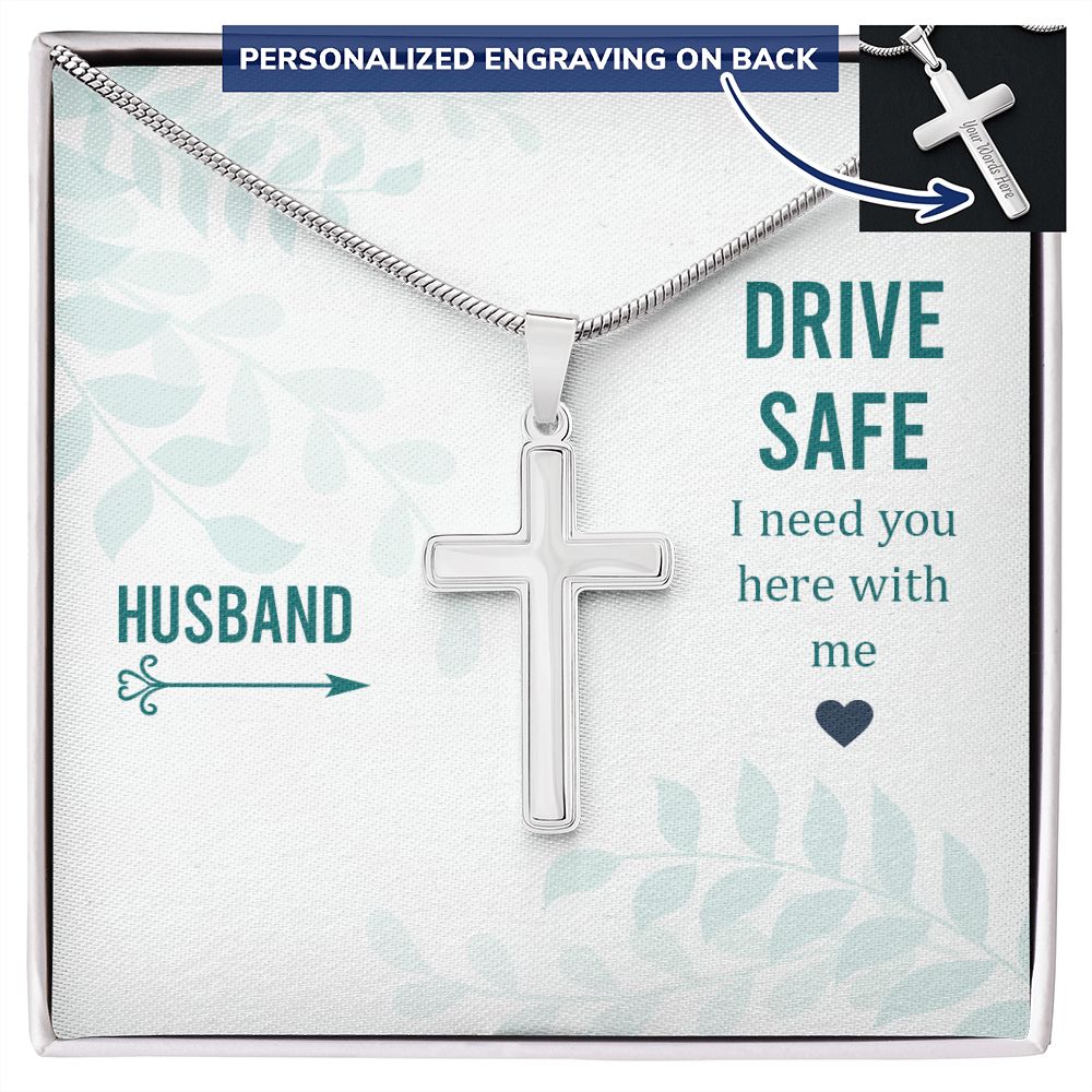 To My Husband Cross Necklace, Husband Necklace from Wife, Gifts For Husband From Wife, Gift For Groom From Bride On Wedding Day, Aniversary Birthday Gift For Him, Valentine Gift for Men11 Personalized Cross Necklace