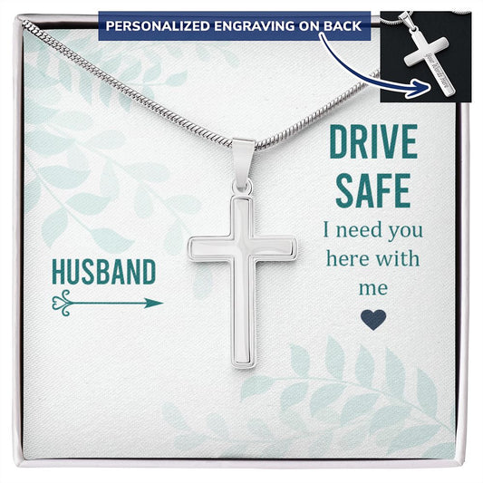 To My Husband Cross Necklace, Husband Necklace from Wife, Gifts For Husband From Wife, Gift For Groom From Bride On Wedding Day, Aniversary Birthday Gift For Him, Valentine Gift for Men11 Personalized Cross Necklace