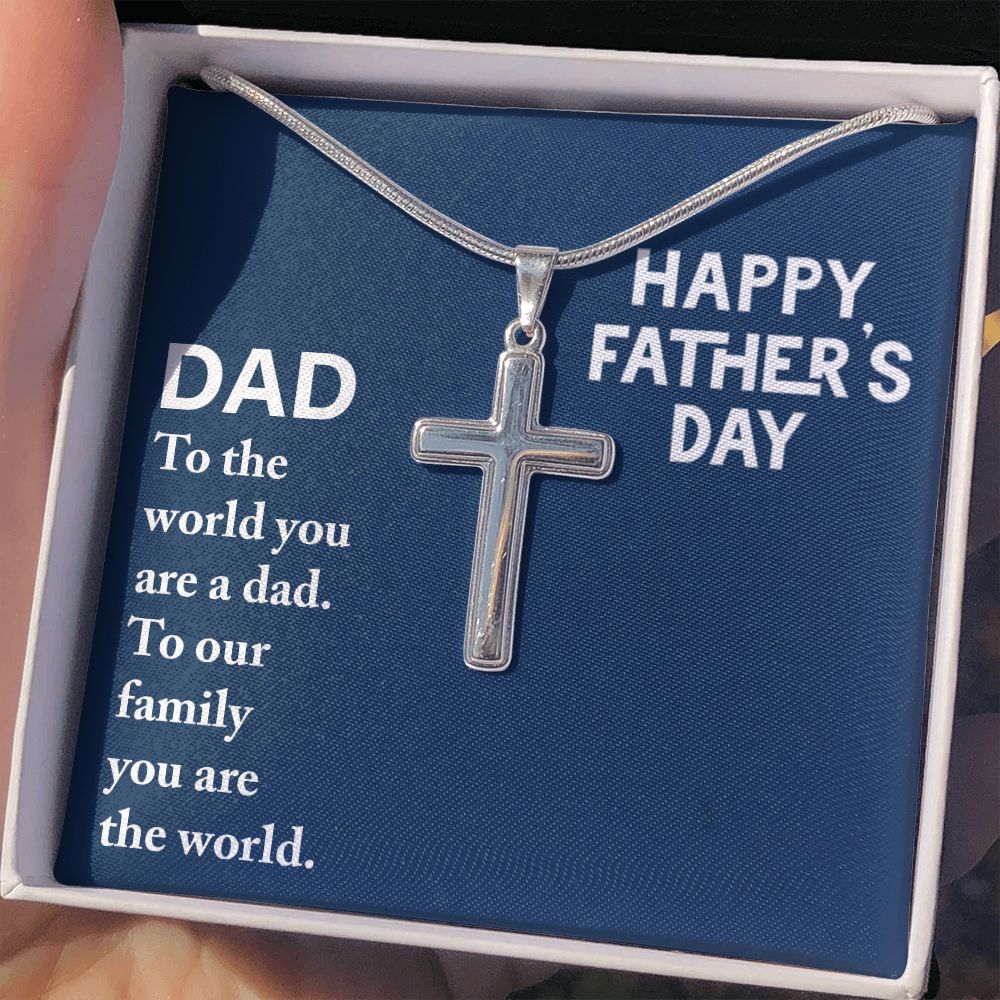 Sterling Silver Cross Necklace Gifts for Men, Cross Necklace for Men Religious Gifts for Men Baptism Gifts Anniversary Valentines Day Gifts for Him Fathers Day Christmas Gifts for Dad Son Boyfriend Personalized Cross Necklace