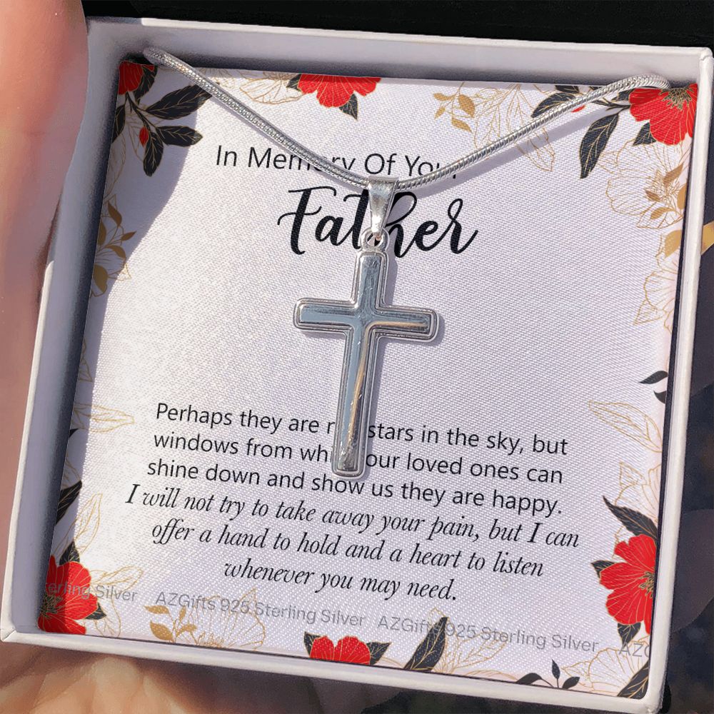 In Memory Of Your Father Gift, Sympathy Gift Loss Of Father, Bereavement Gift Box, Bereavement Gift, Sympathy Gift Box, Sympathy Gift Personalized Cross Necklace