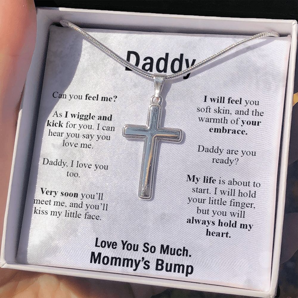 Jewelry For Mens - To My Daddy Cross Necklace Gifts On Fathers Day Jewelry from Son Daughter To Daddy Gift of You Stainless Steel Christmas Gift Birthday Present Box and Message Card Personalized Cross Necklace