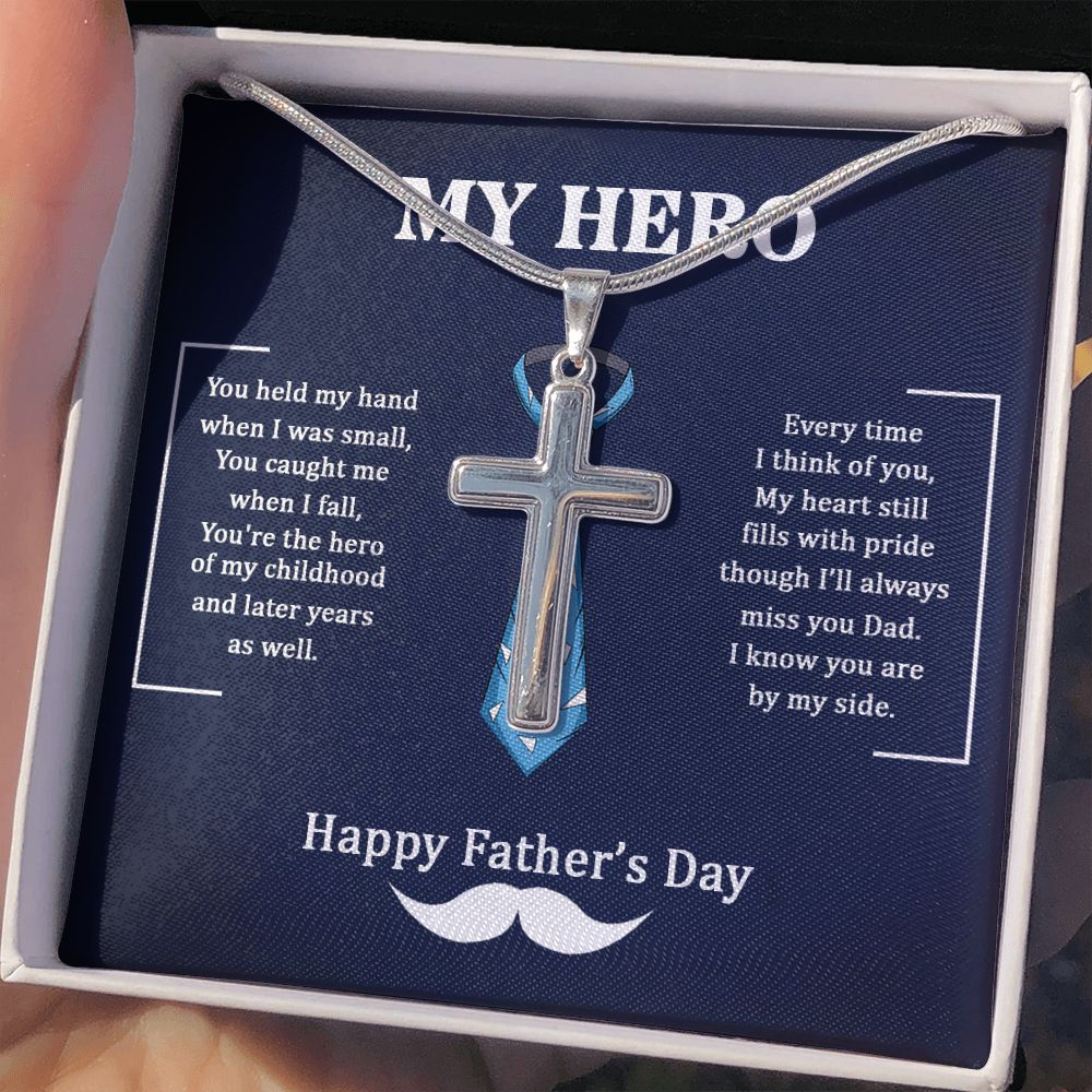 Sterling Silver Cross Necklace Gifts for Men, Cross Necklace for Men Religious Gifts for Men Baptism Gifts Anniversary Valentines Day Gifts for Him Fathers Day Christmas Gifts for Dad Son Boyfriend
