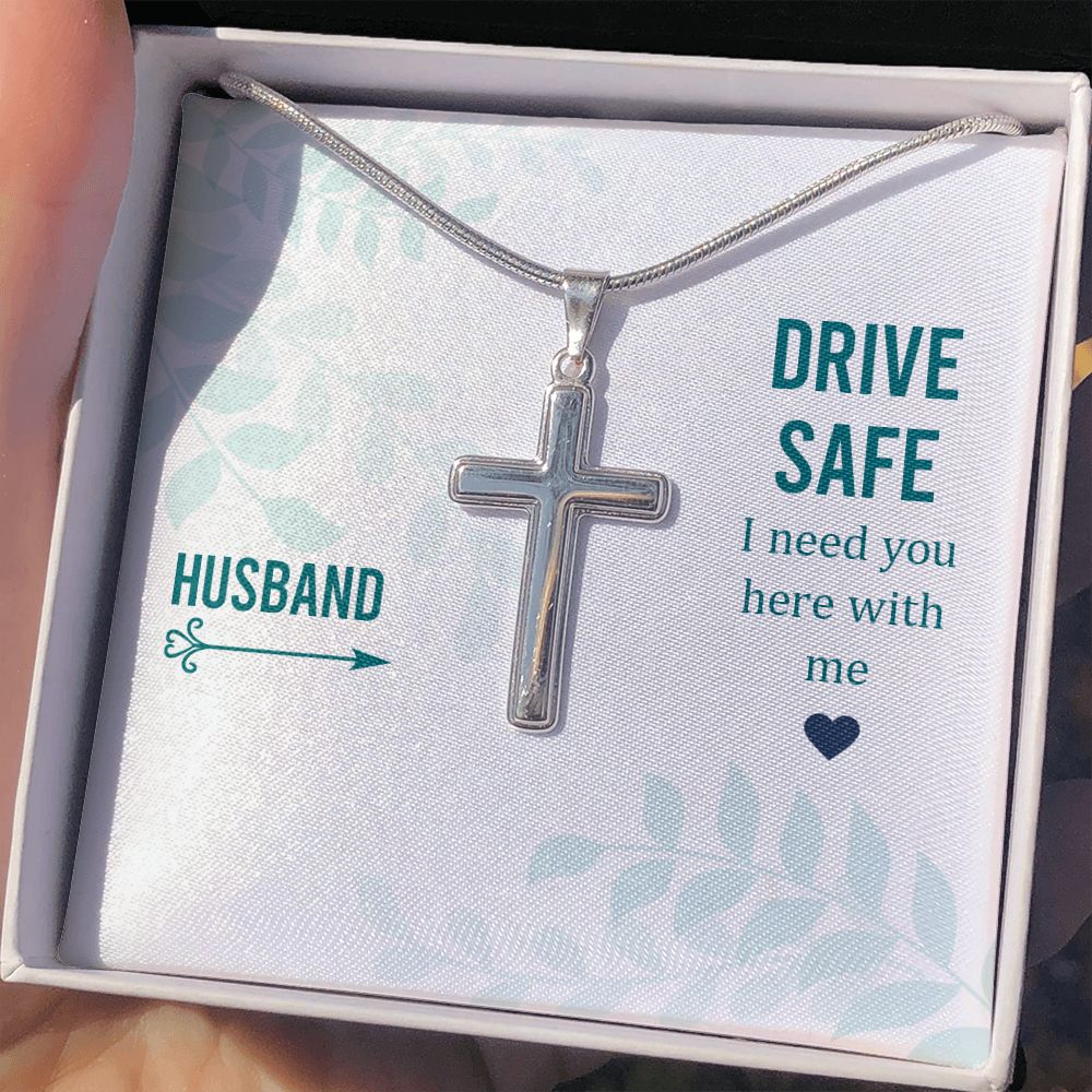 To My Husband Cross Necklace, Husband Necklace from Wife, Gifts For Husband From Wife, Gift For Groom From Bride On Wedding Day, Aniversary Birthday Gift For Him, Valentine Gift for Men11 Personalized Cross Necklace