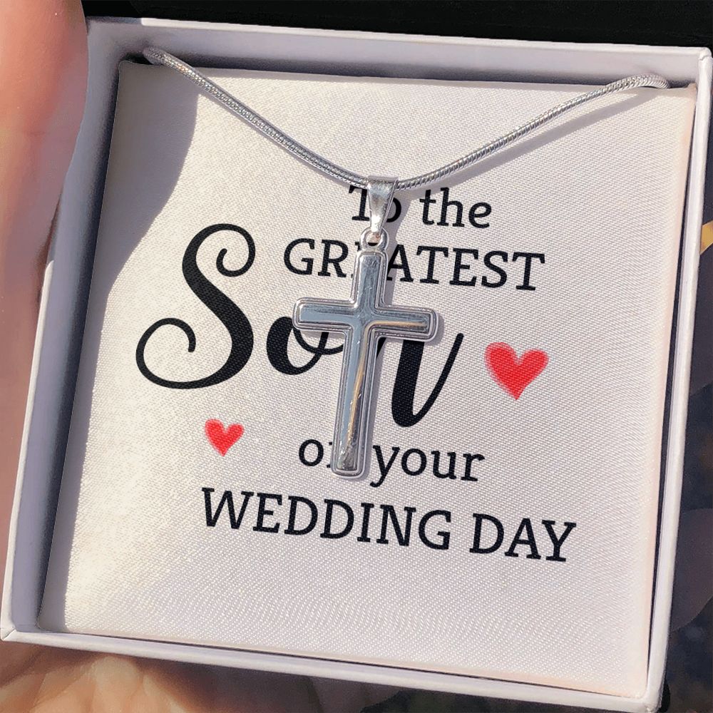 To My Son Necklace From Mom, Son Gifts From Mom and Dad, Mother and Son Necklace, Birthday Gift For My Son Graduation Christmas Faith Cross Necklace Present12 Personalized Cross Necklace