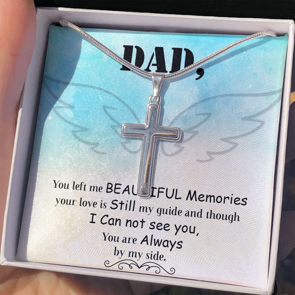 To My Dad Angel Necklace Pendant Gift From Daughter Or Son Necklace Always By My Side Happy Father's Day, To Dad Father In Law Gifts On Birthday Anniversary