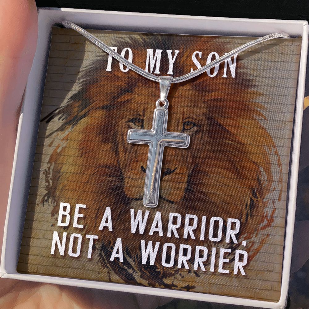 To My Son Necklace From Mom, Son Gifts From Mom and Dad, Mother and Son Necklace, Birthday Gift For My Son Graduation Christmas Faith Cross Necklace Present3 Personalized Cross Necklace