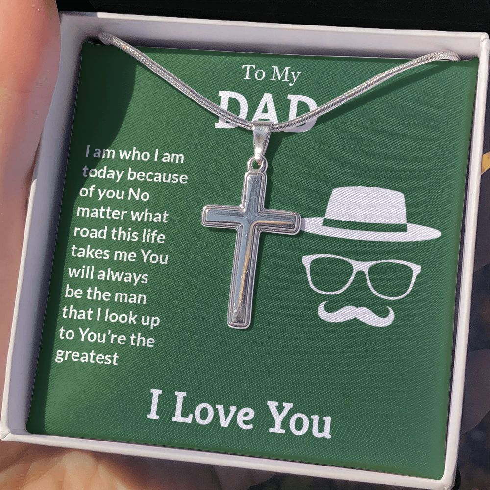 Sterling Silver Cross Necklace Gifts for Men, Cross Necklace for Men Religious Gifts for Men Baptism Gifts Anniversary Valentines Day Gifts for Him Fathers Day Christmas Gifts for Dad Son Boyfriend