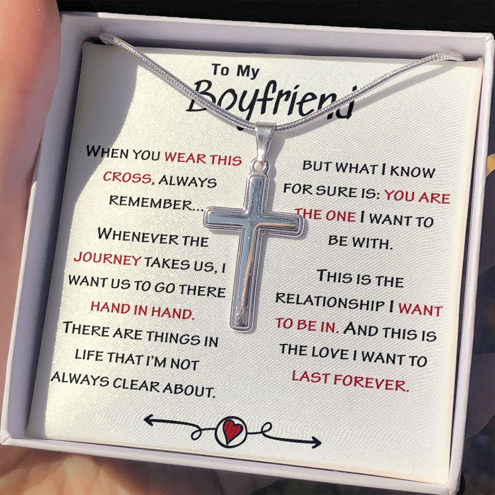 To My Boyfriend Cross Necklace Gift From Girlfriend Jewelry With Message card 174803881308 To My Boyfriend Cross Necklace Gift From Girlfriend Boyfriend Gift Chain Necklace Promise Necklace for Boyfriend Boyfriend Christmas Jewelry