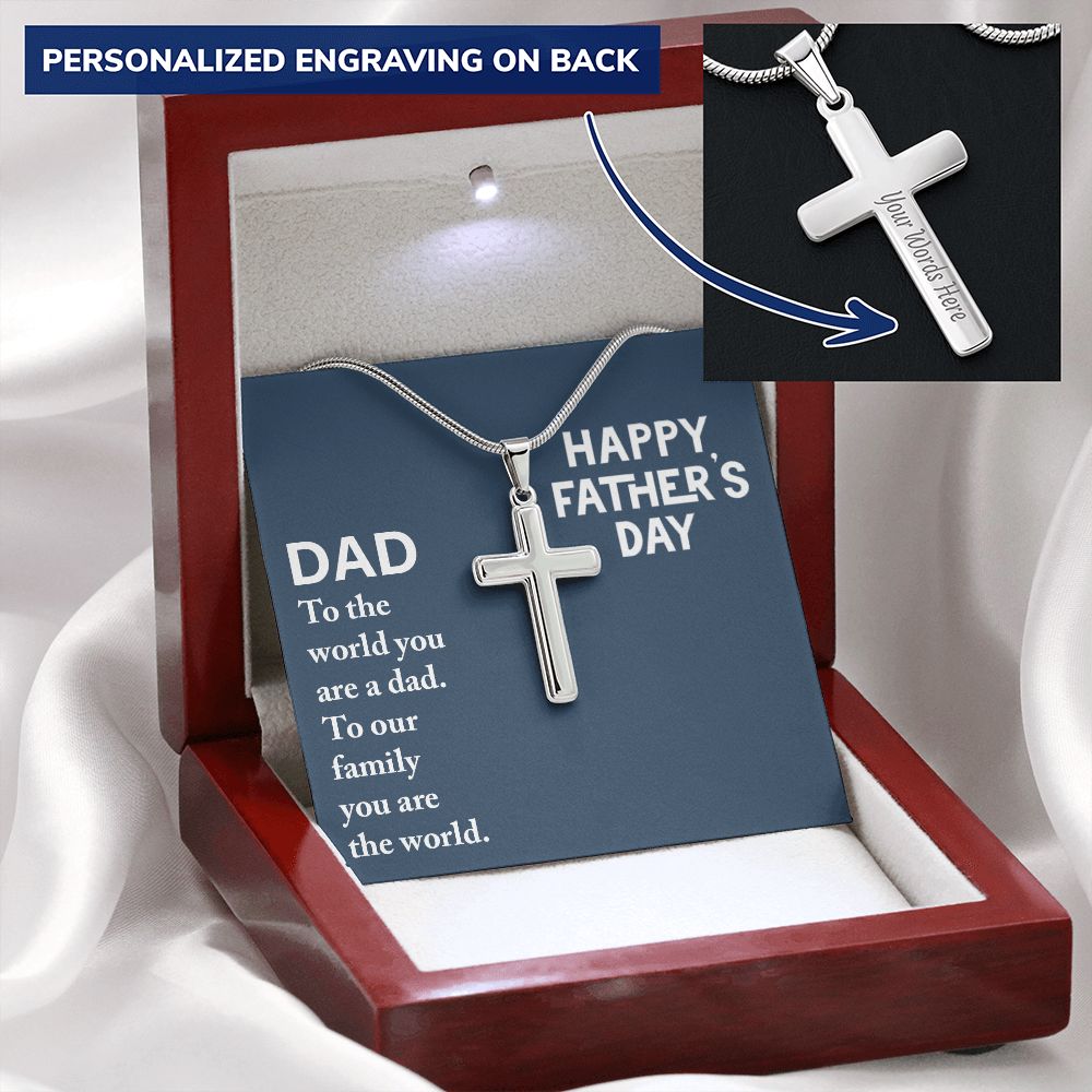 Sterling Silver Cross Necklace Gifts for Men, Cross Necklace for Men Religious Gifts for Men Baptism Gifts Anniversary Valentines Day Gifts for Him Fathers Day Christmas Gifts for Dad Son Boyfriend Personalized Cross Necklace