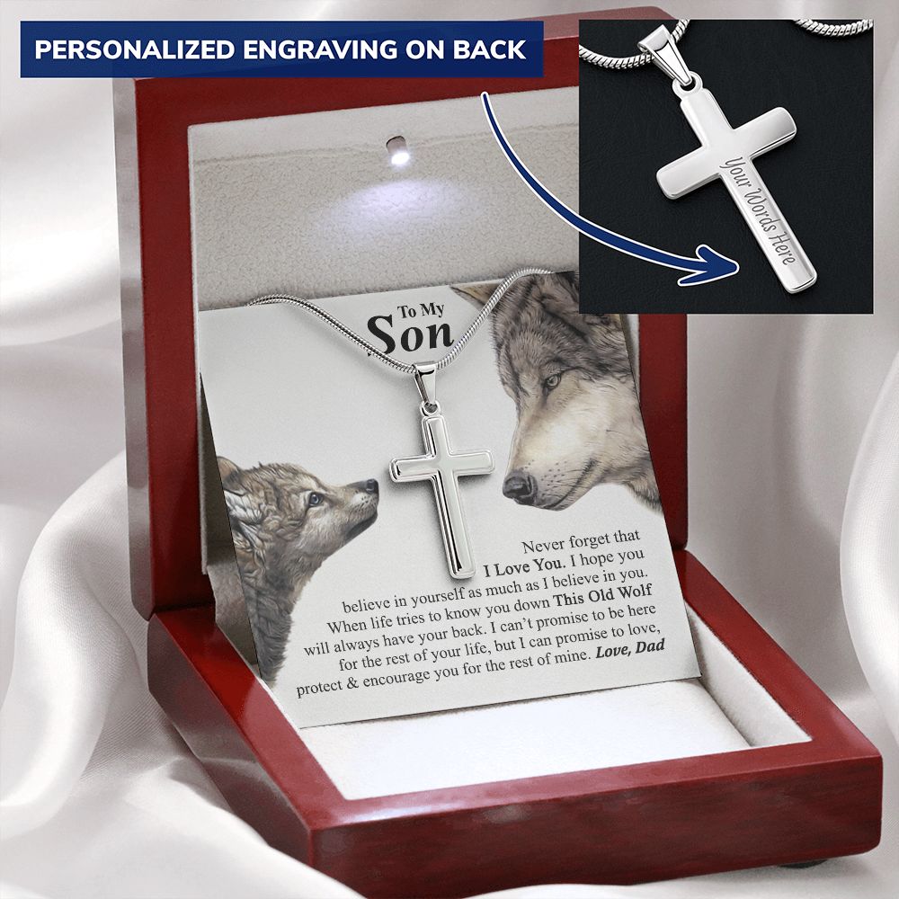 To My Son Necklace From Mom, Son Gifts From Mom and Dad, Mother and Son Necklace, Birthday Gift For My Son Graduation Christmas Faith Cross Necklace Present5 Personalized Cross Necklace