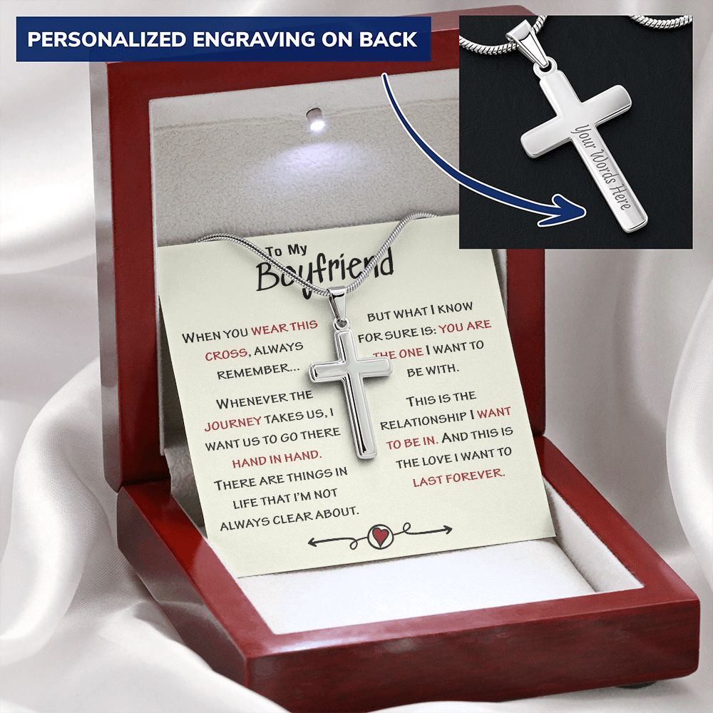 To My Boyfriend Cross Necklace Gift From Girlfriend Jewelry With Message card 174803881308 To My Boyfriend Cross Necklace Gift From Girlfriend Boyfriend Gift Chain Necklace Promise Necklace for Boyfriend Boyfriend Christmas Jewelry