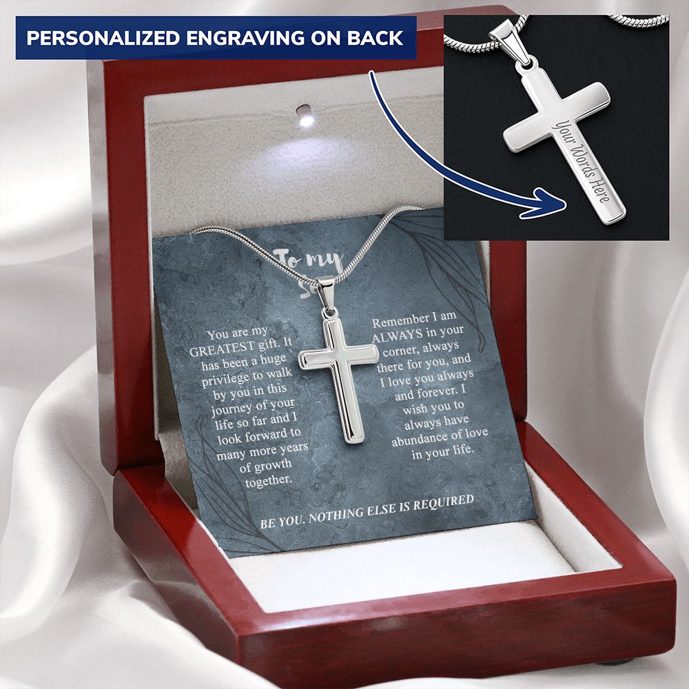 To My Son Cross Necklace From Mom, Son Birthday Gift Necklace, Message Card Gift For Son From Mom Or Dad, Jewelry Gift For Men, Artisan Crafted Cross Necklace Gift For Son, Boys Gift Necklace Personalized Cross Necklace 2222