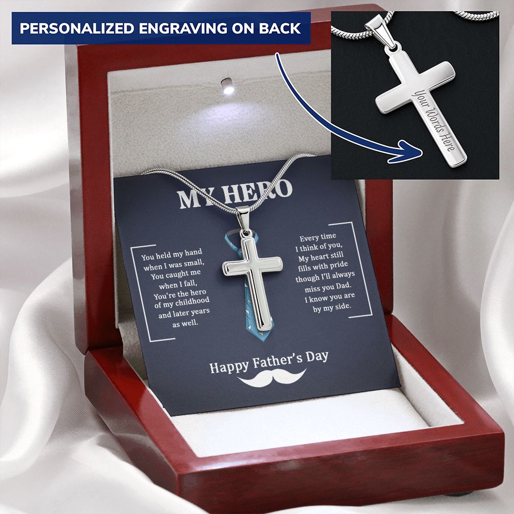 Sterling Silver Cross Necklace Gifts for Men, Cross Necklace for Men Religious Gifts for Men Baptism Gifts Anniversary Valentines Day Gifts for Him Fathers Day Christmas Gifts for Dad Son Boyfriend