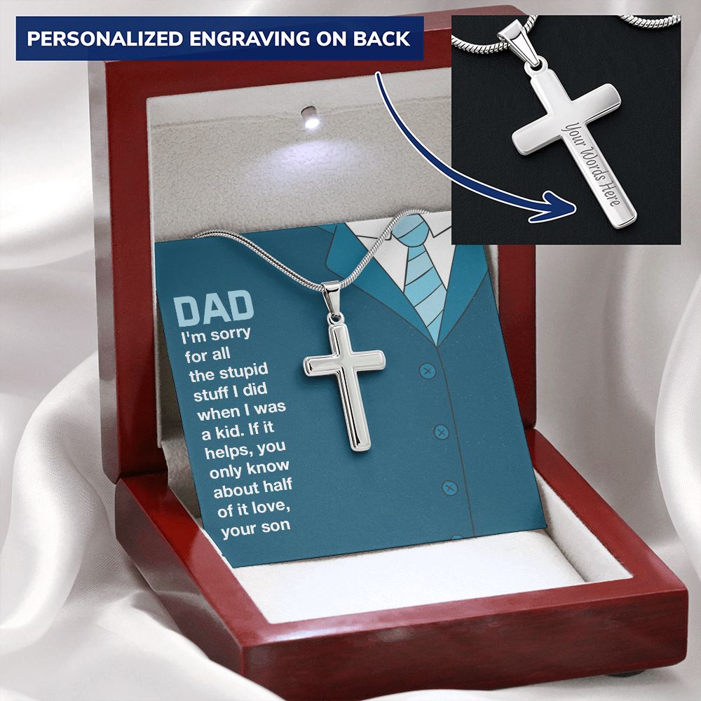 Sterling Silver Cross Necklace Gifts for Men, Cross Necklace for Men Religious Gifts for Men Baptism Gifts Anniversary Valentines Day Gifts for Him Fathers Day Christmas Gifts for Dad Son Boyfriend