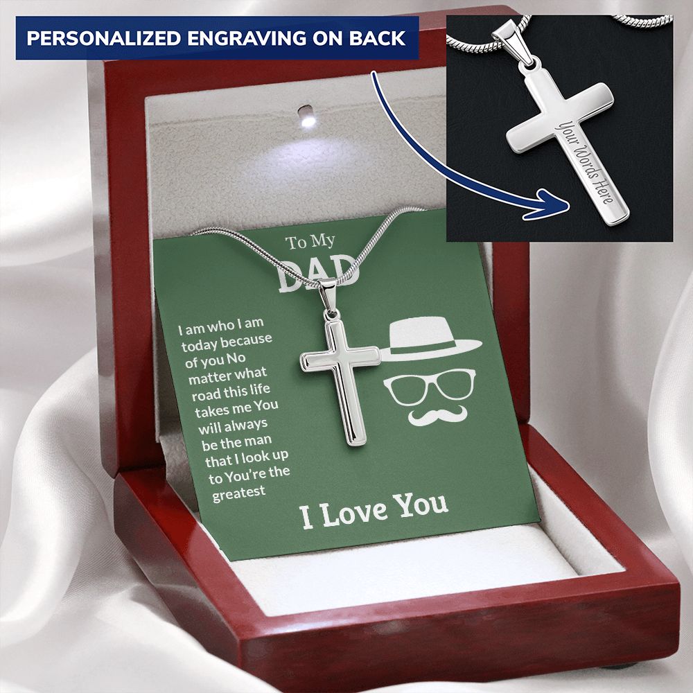 Sterling Silver Cross Necklace Gifts for Men, Cross Necklace for Men Religious Gifts for Men Baptism Gifts Anniversary Valentines Day Gifts for Him Fathers Day Christmas Gifts for Dad Son Boyfriend