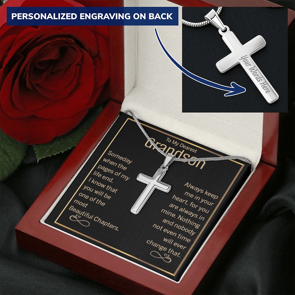 To My Grandson Gift for Grandson Best Birthday Gift Cross Necklace for Grandson 175220747956