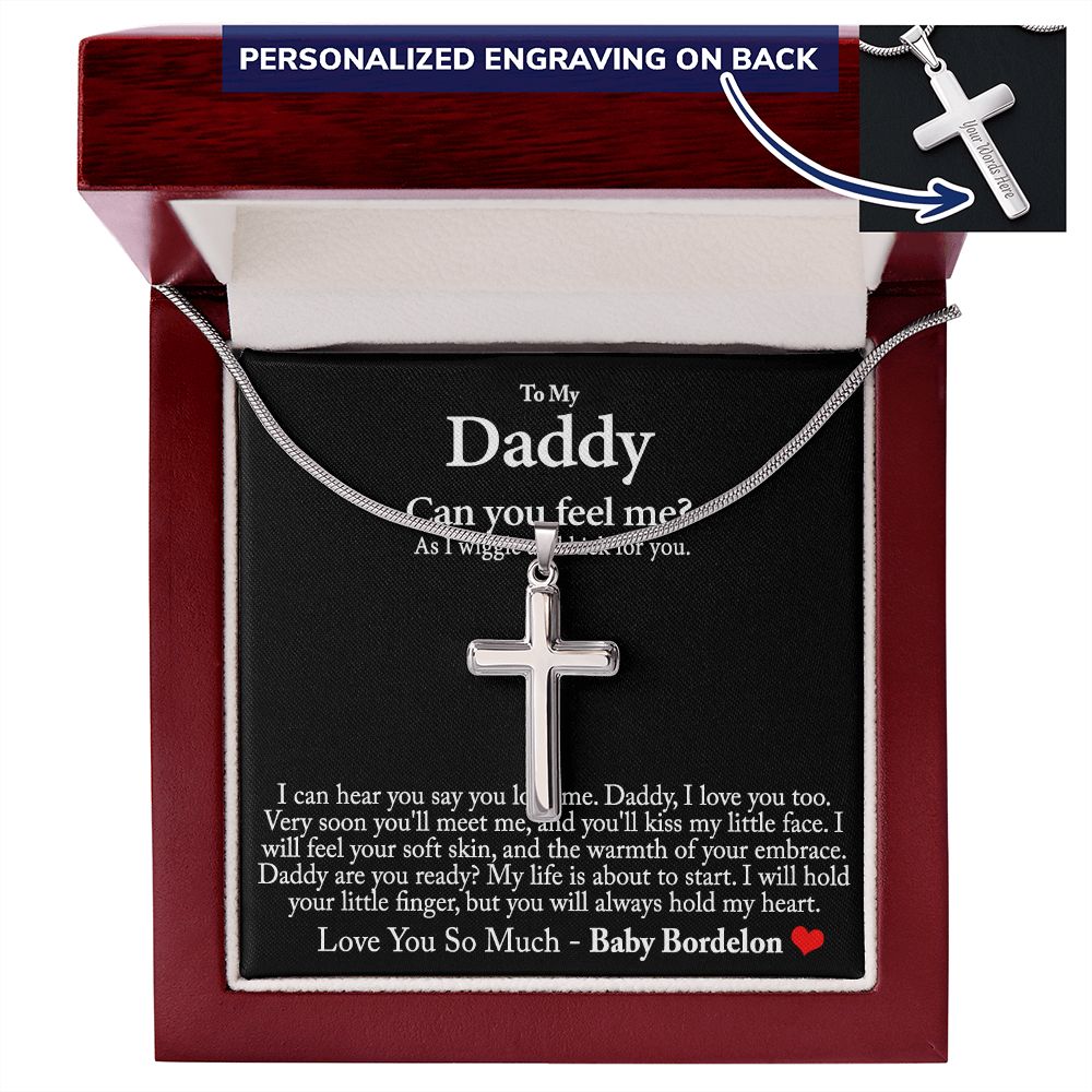Daddy Cross Pendant, To My Dad Cross Necklace From Daughter, Jewelry Gift For Men, Father And Daughter Cross Necklace I Love You Daddy Necklace Gift For Dad, Father's Day Cross Necklace For Dad Personalized Cross Necklace 2222