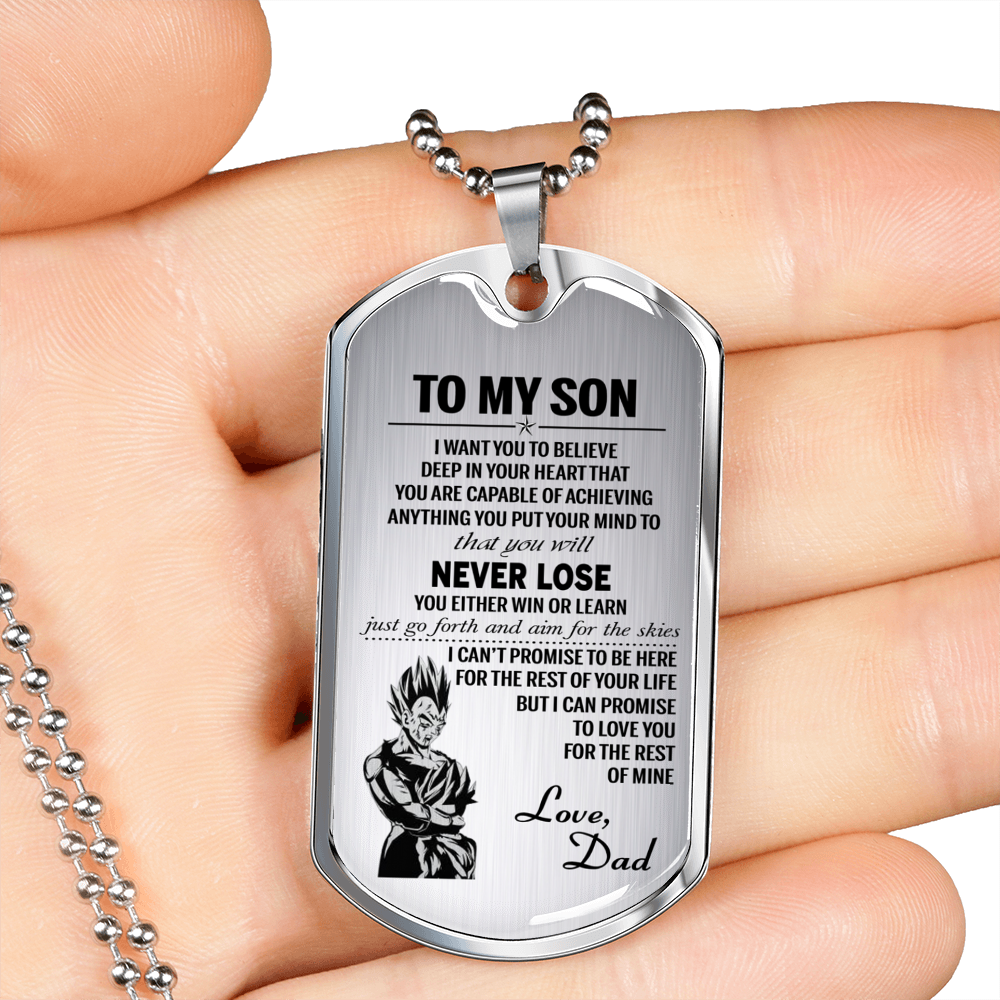To My Son Dog Tag - Vegeta And Trunks Dog Tag Gifts From Daddy's 173814387379