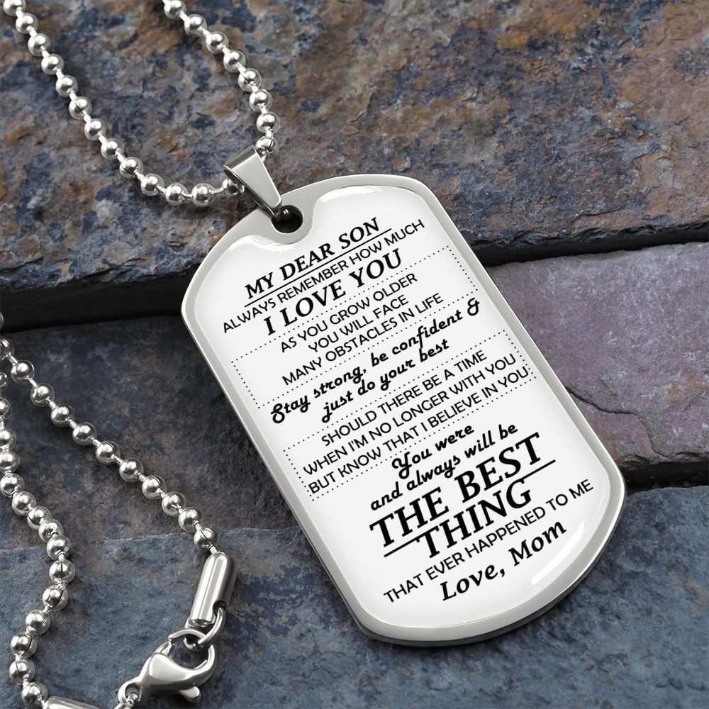 Mother And Son Dog Tag - To My Son Love Mom Pendant Necklace Gifts From Mommy 173748989778