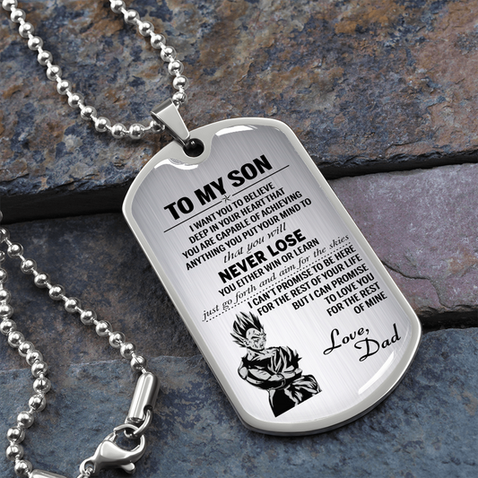 To My Son Dog Tag - Vegeta And Trunks Dog Tag Gifts From Daddy's 173814387379